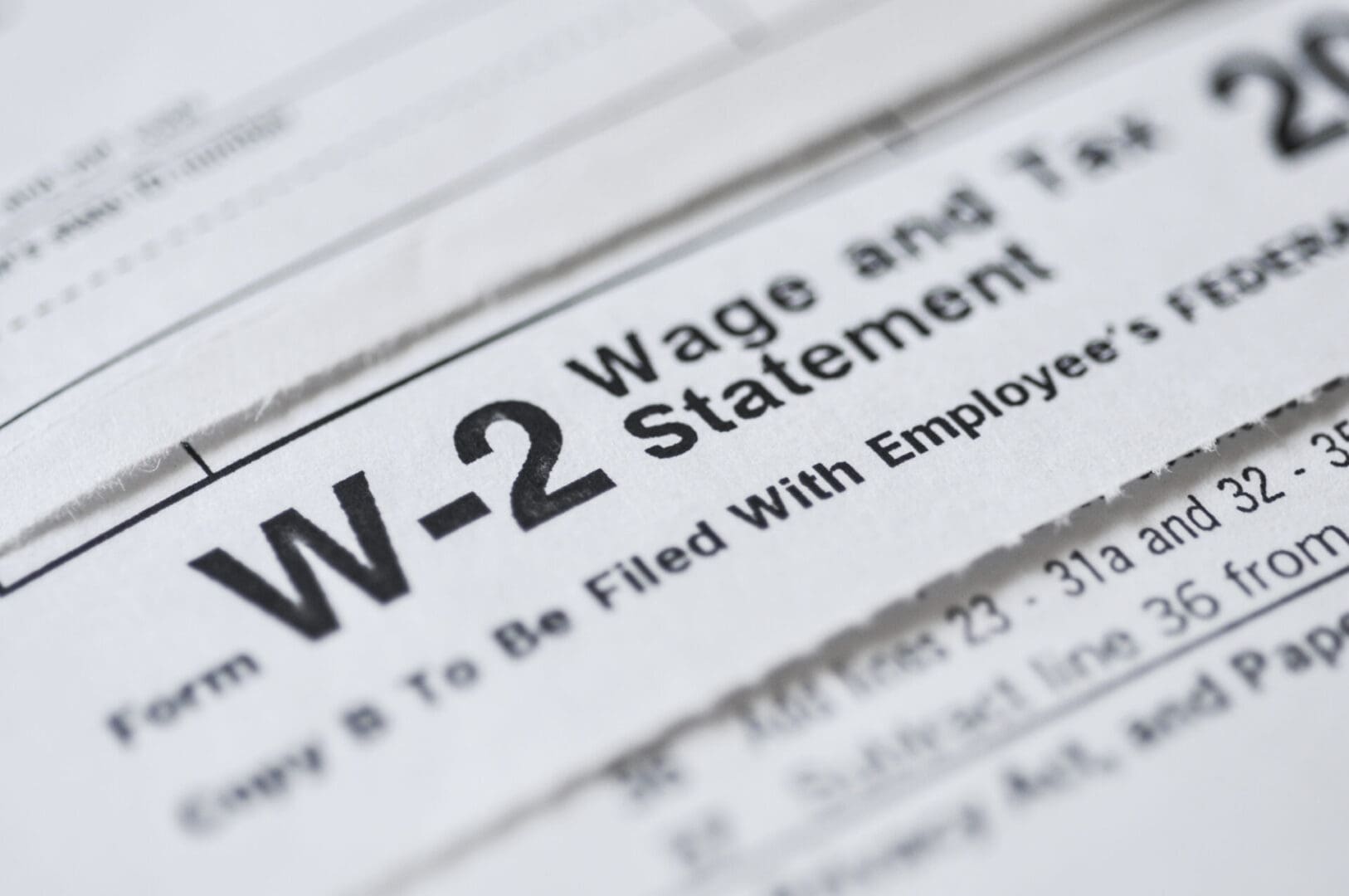 A close up of the w-2 wage and statement